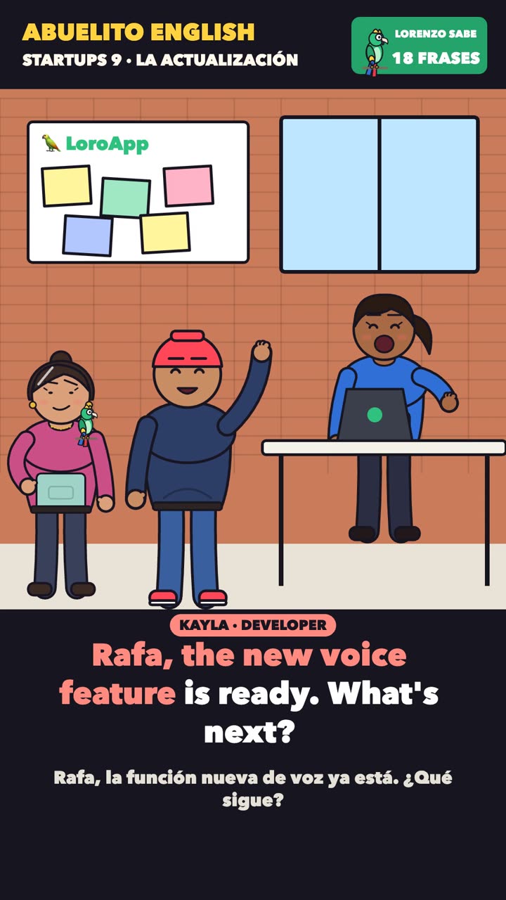 Escena de la clase «La actualización» del curso Abuelito English