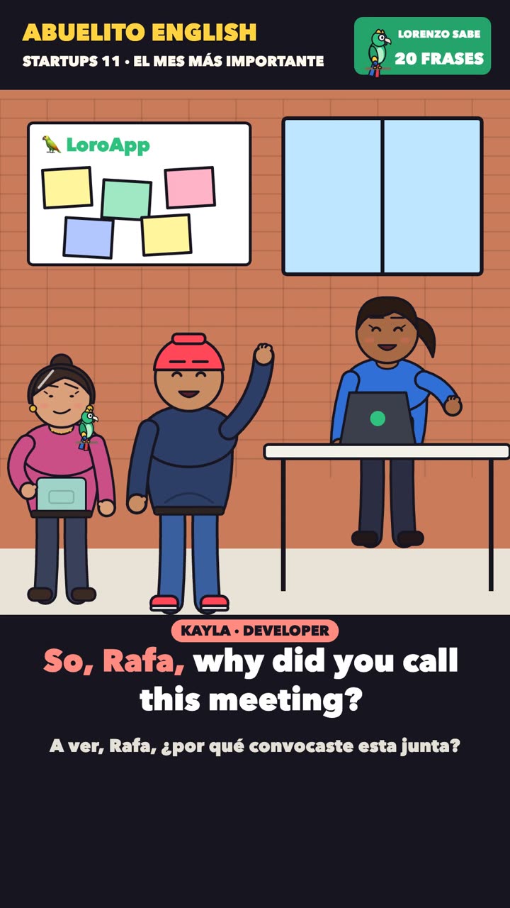 Escena de la clase «El mes más importante» del curso Abuelito English
